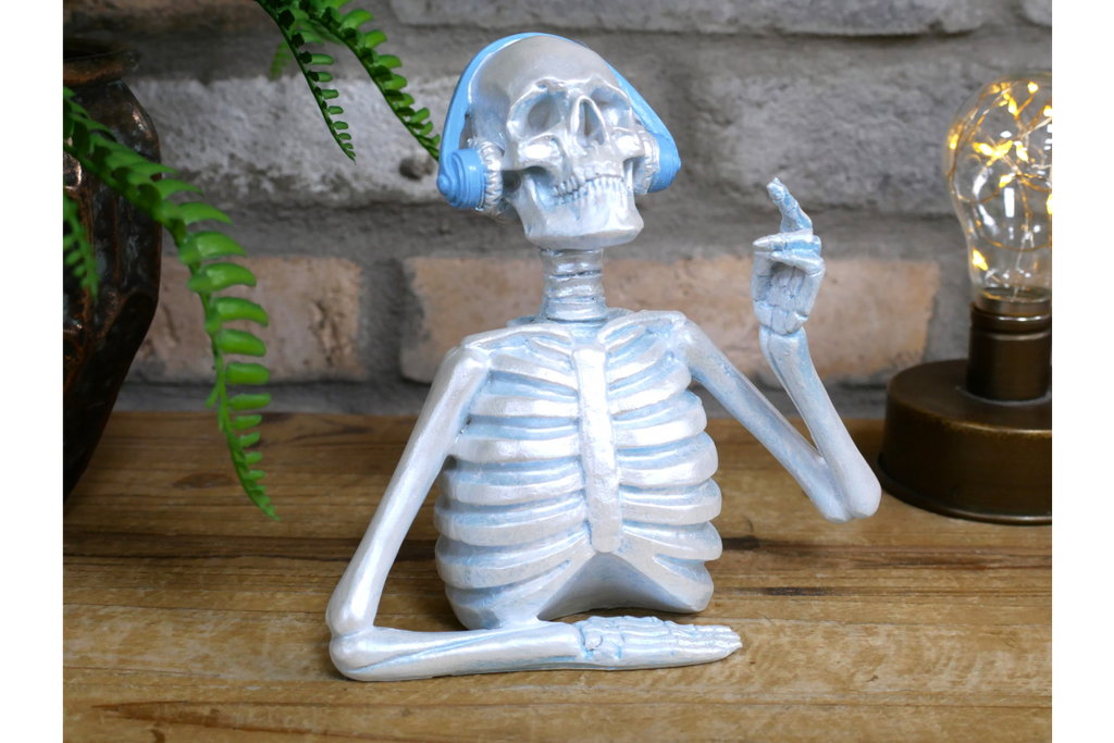 Skeleton with Headphones - Blue