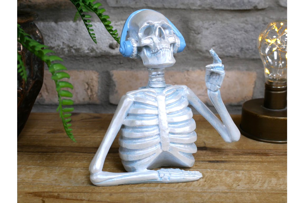Skeleton with Headphones - Blue