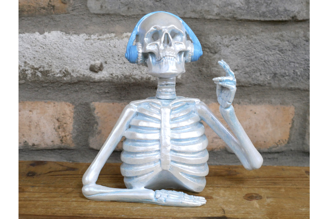 Skeleton with Headphones - Blue