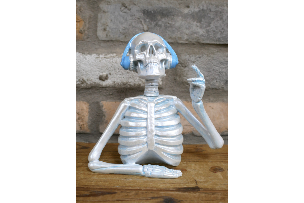 Skeleton with Headphones - Blue