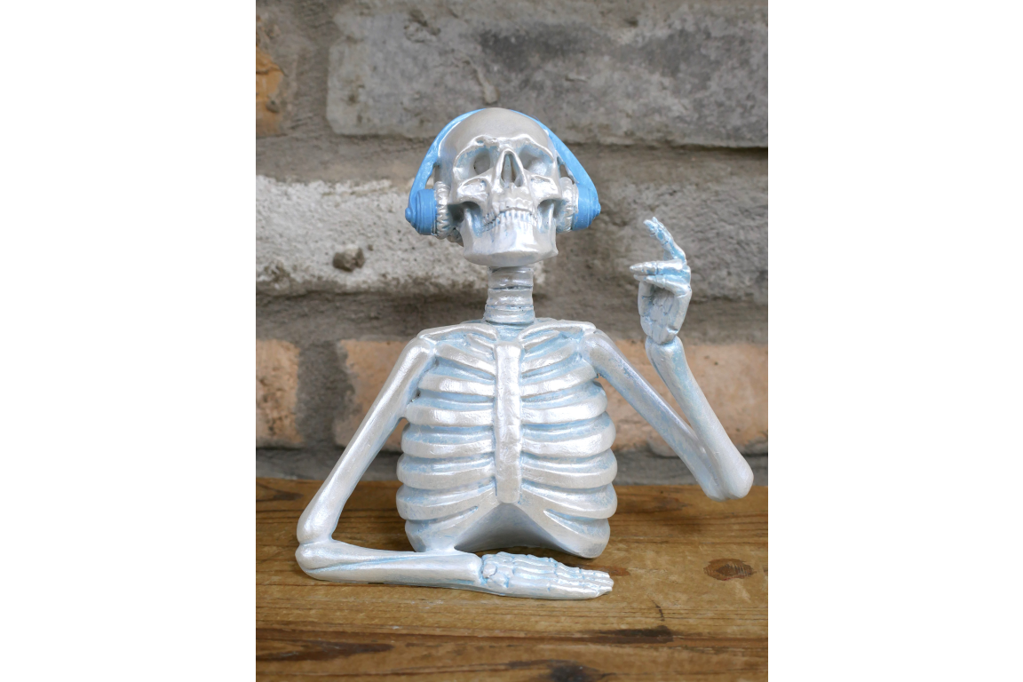 Skeleton with Headphones - Blue