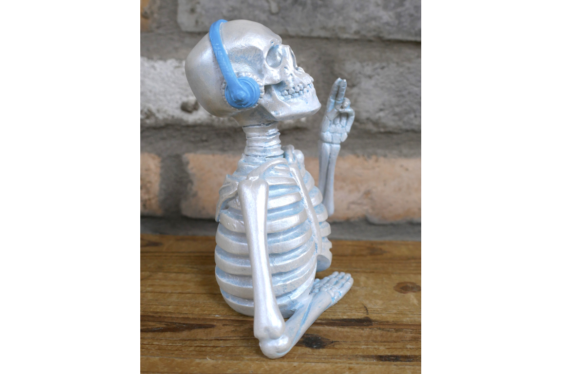 Skeleton with Headphones - Blue