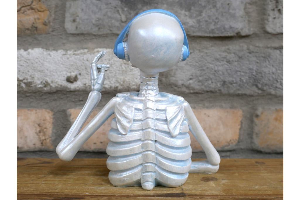 Skeleton with Headphones - Blue