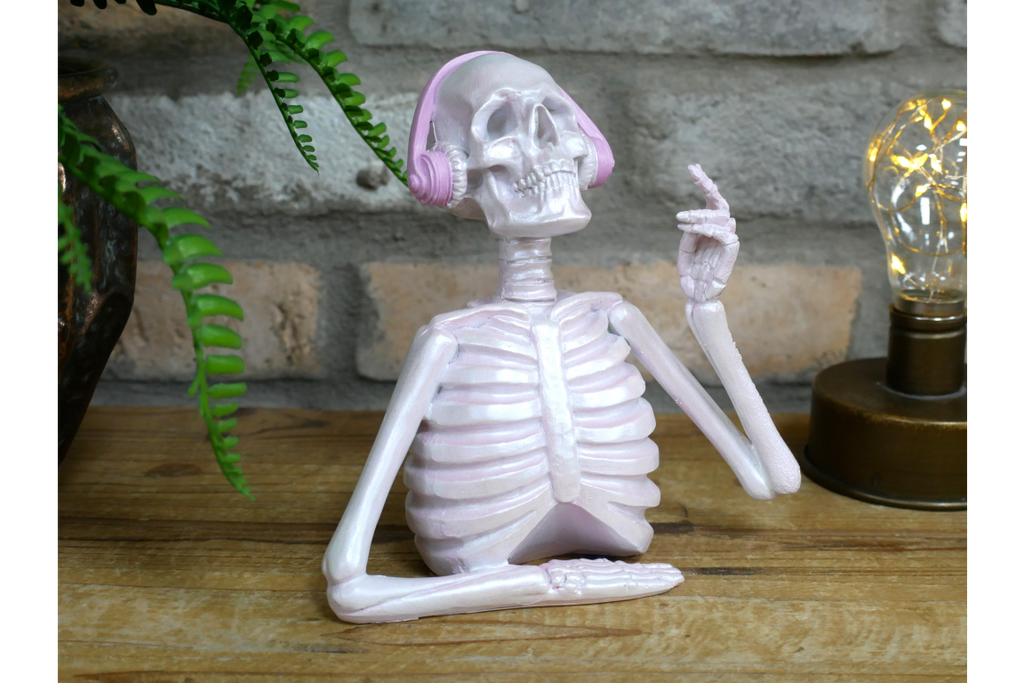 Skeleton with Headphones - Pink