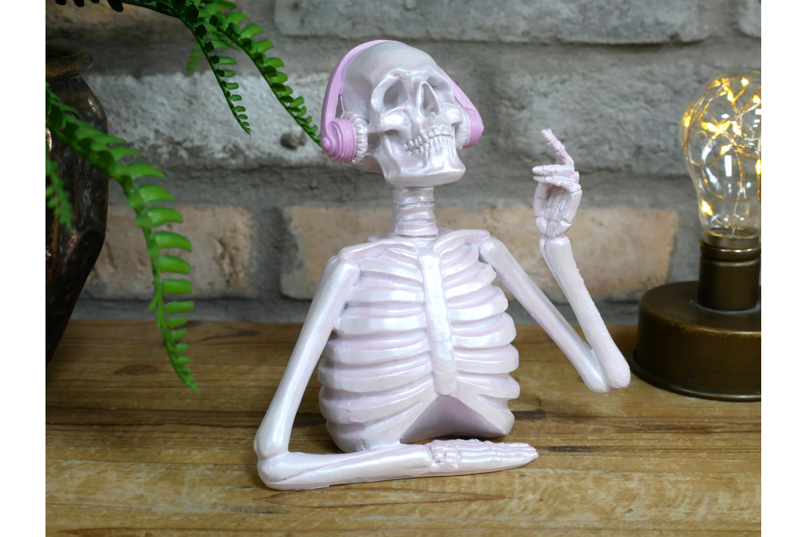 Skeleton with Headphones - Pink