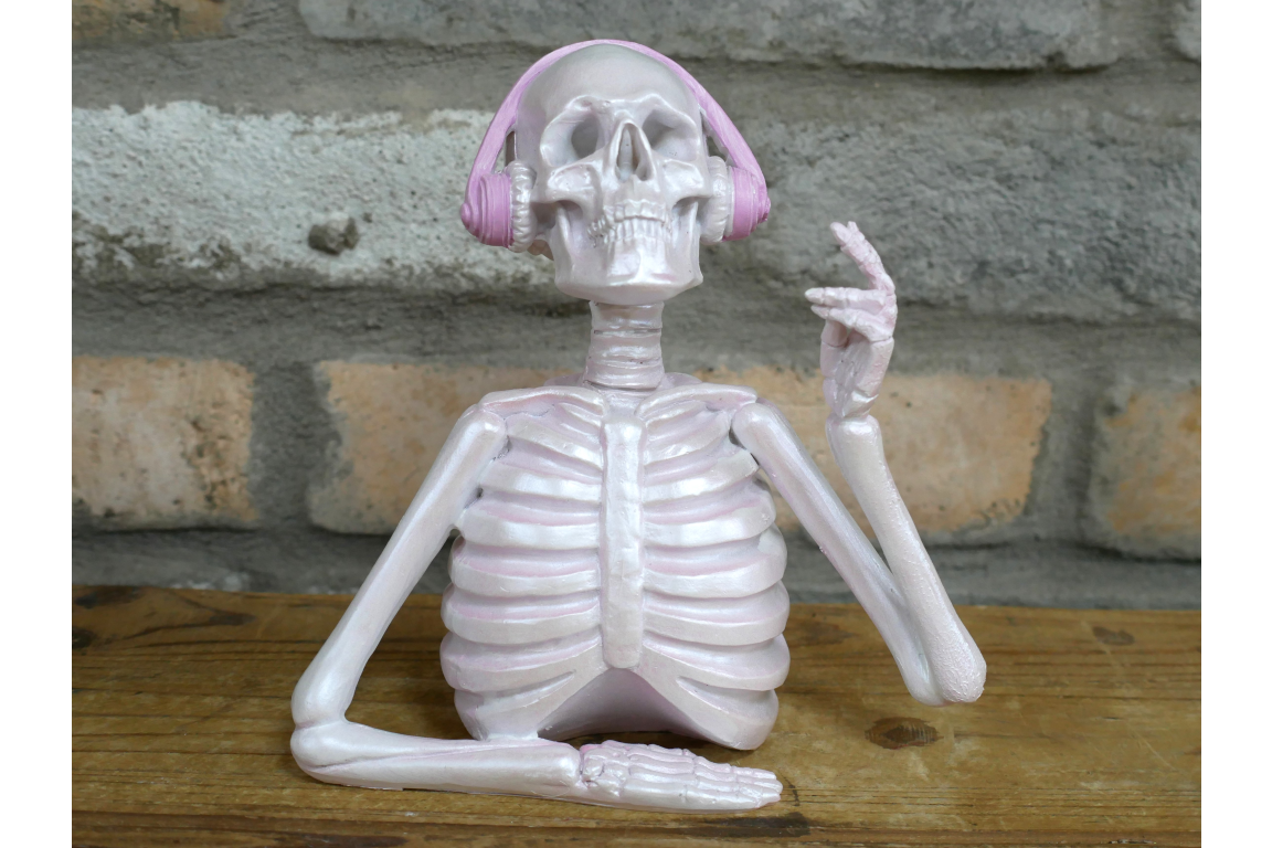 Skeleton with Headphones - Pink