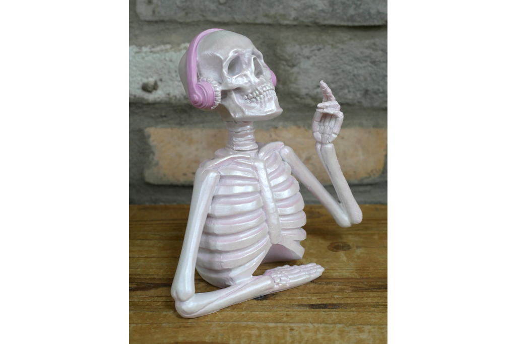 Skeleton with Headphones - Pink