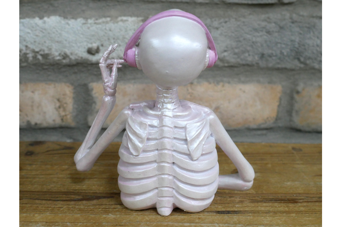 Skeleton with Headphones - Pink