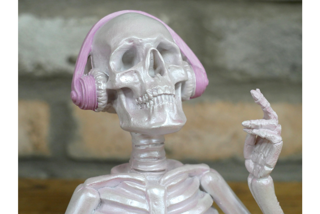 Skeleton with Headphones - Pink