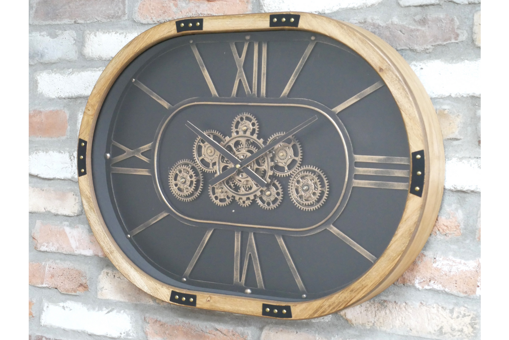 Oval Clock with Cogs