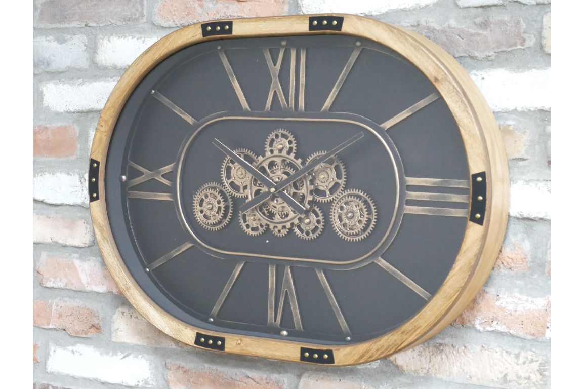 Oval Clock with Cogs