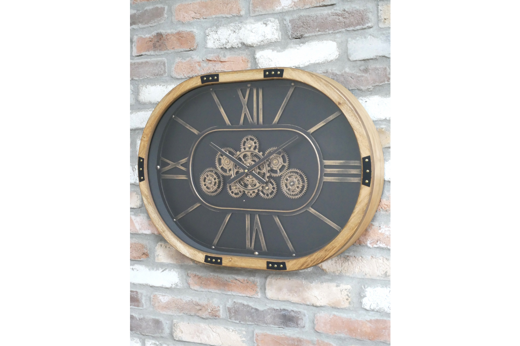 Oval Clock with Cogs