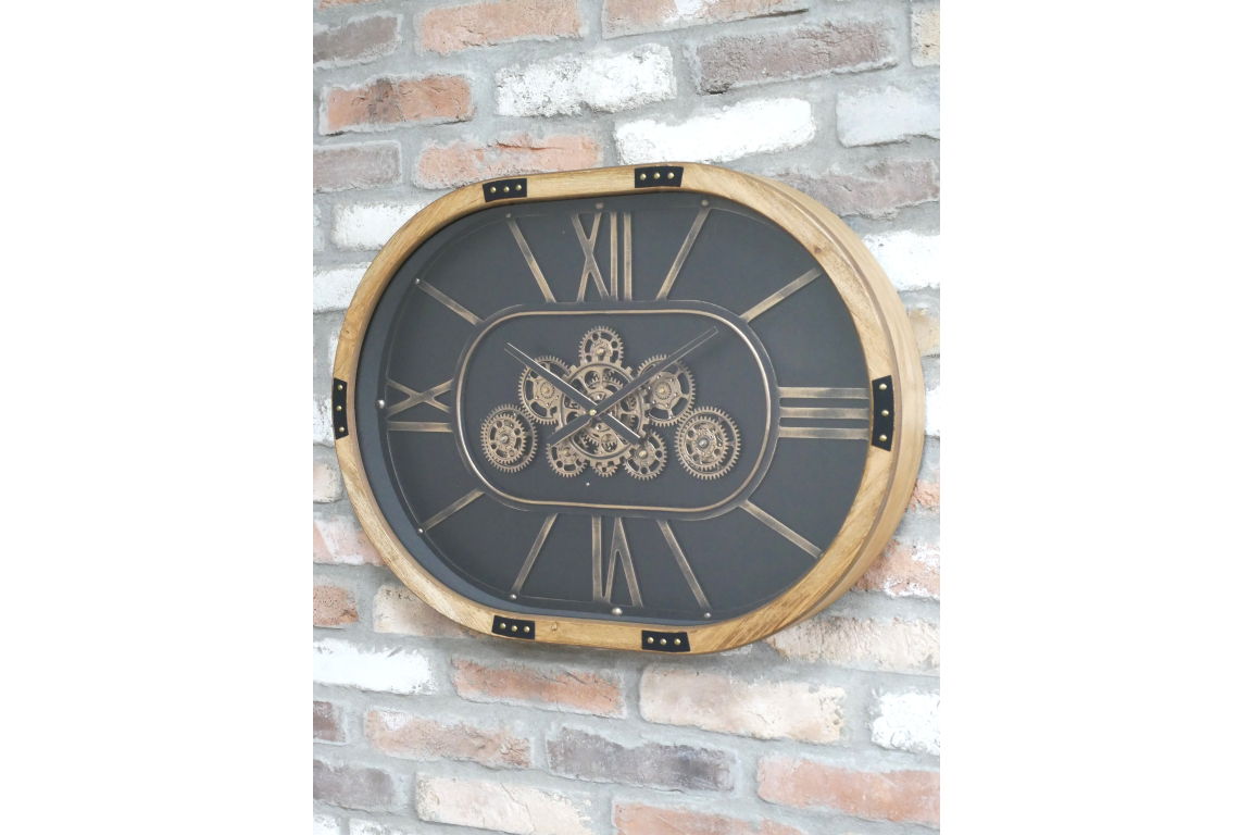 Oval Clock with Cogs