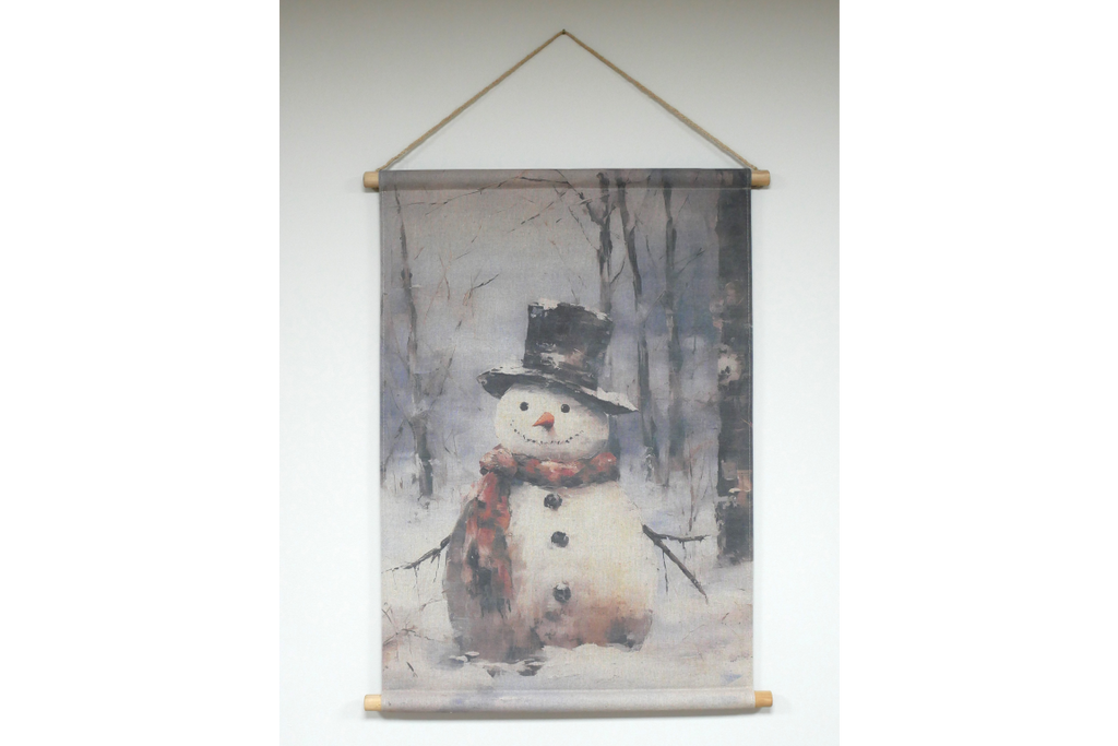 Snowman Canvas Wall Art