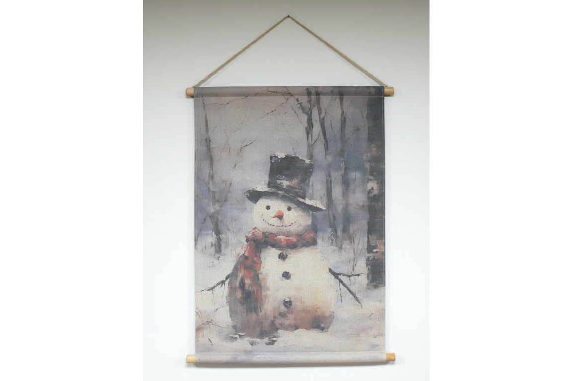 Snowman Canvas Wall Art