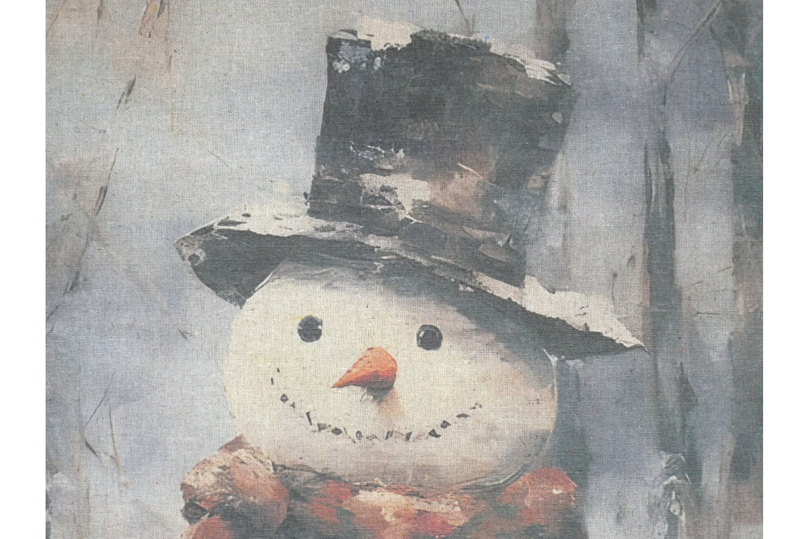 Snowman Canvas Wall Art