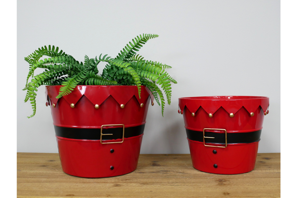 Set of Two Santa Planters