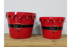 Set of Two Santa Planters