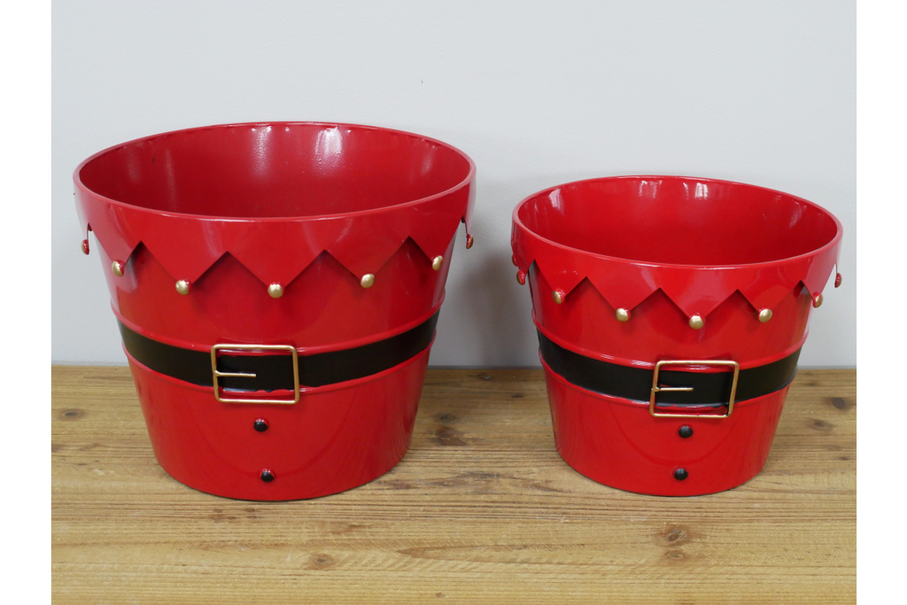 Set of Two Santa Planters