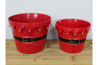 Set of Two Santa Planters