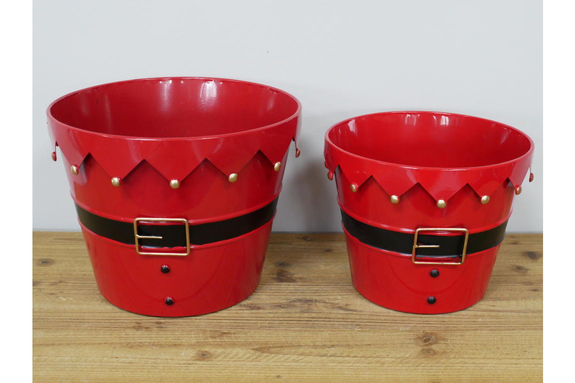 Set of Two Santa Planters