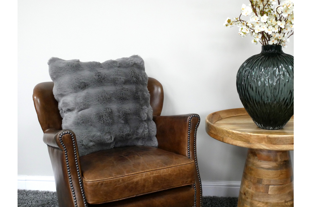 Grey Fur Cushion