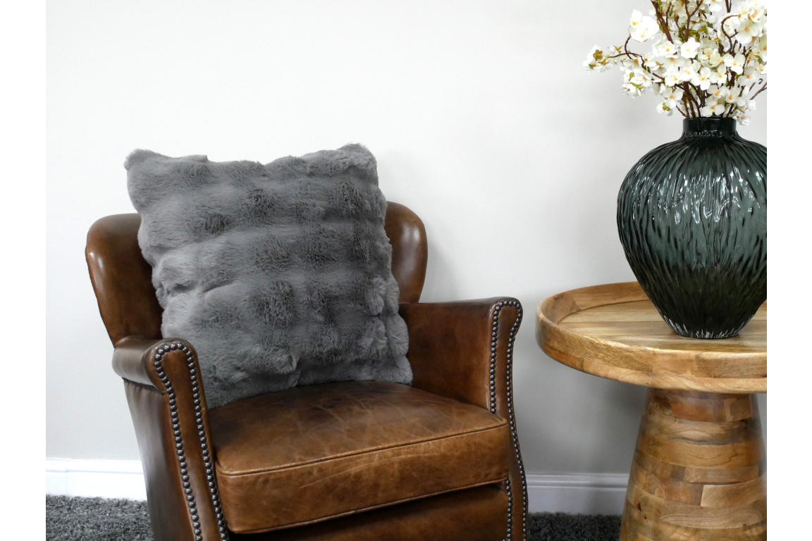 Grey Fur Cushion