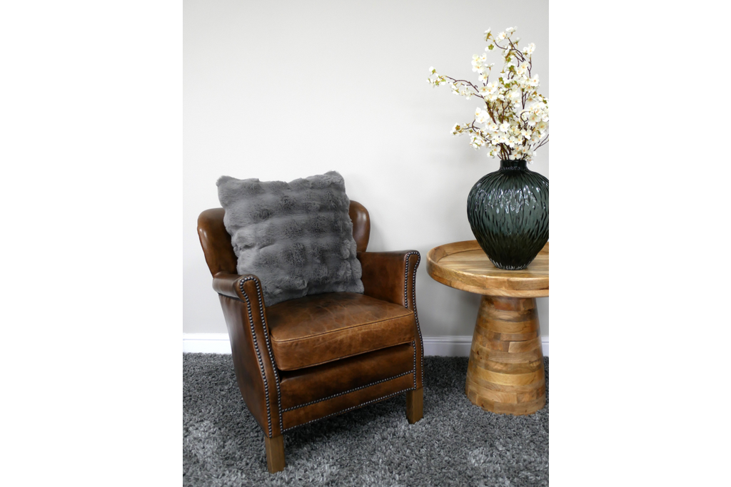 Grey Fur Cushion