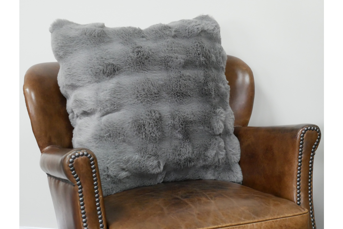 Grey Fur Cushion