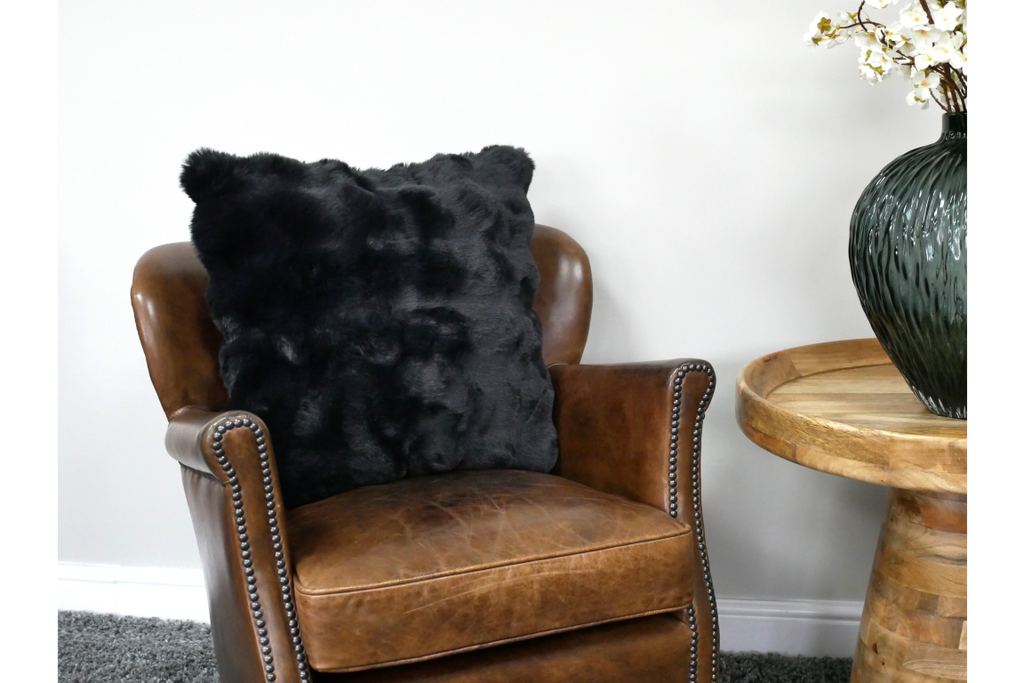 Black Fur Cushion