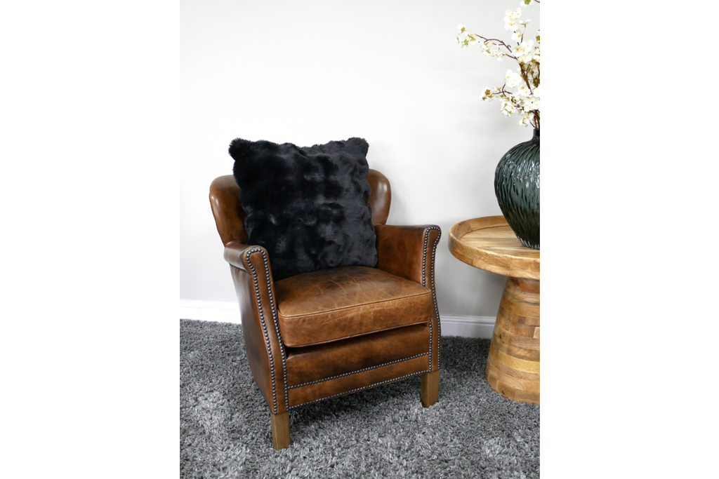 Black Fur Cushion