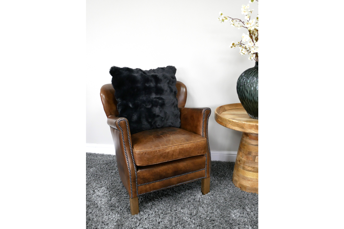 Black Fur Cushion