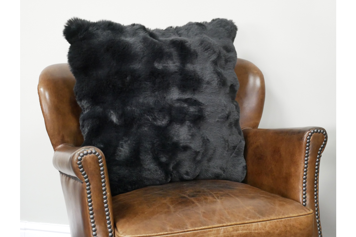 Black Fur Cushion