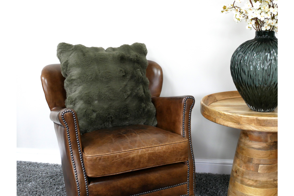 Green Fur Cushion