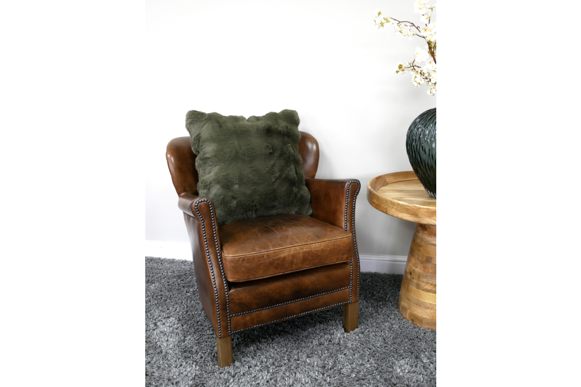 Green Fur Cushion
