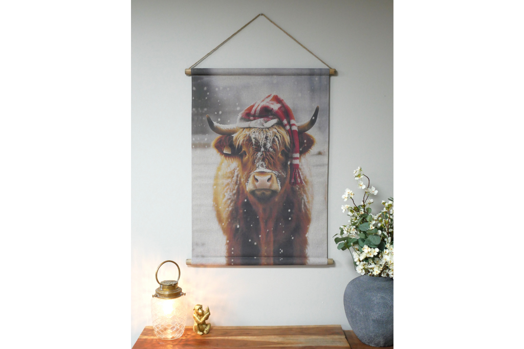 Winter Highland Cow