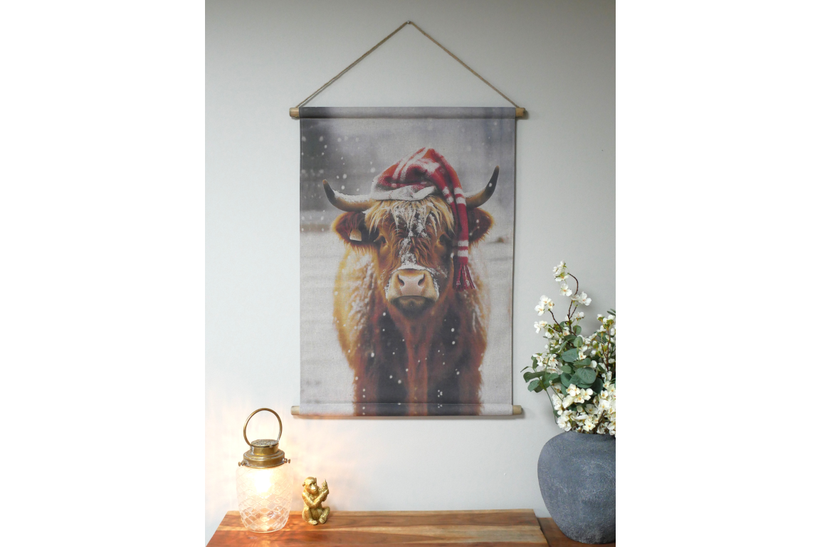 Winter Highland Cow