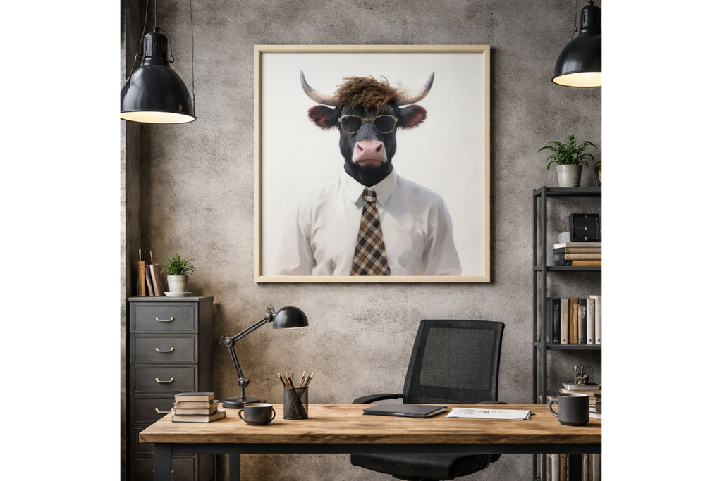 Bull in a Shirt & Tie