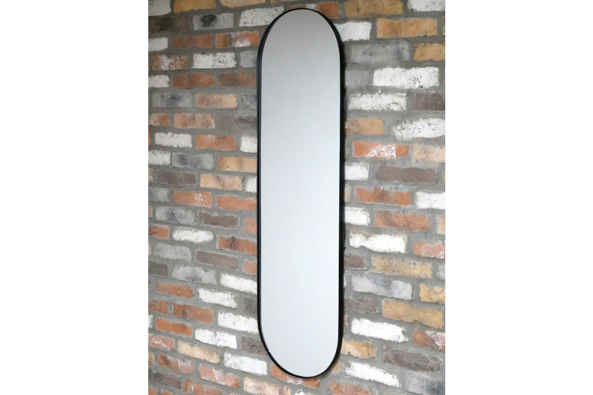 Small Black Oval Mirror