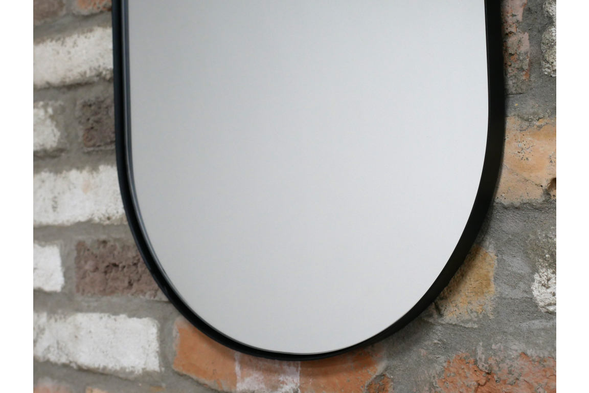 Small Black Oval Mirror