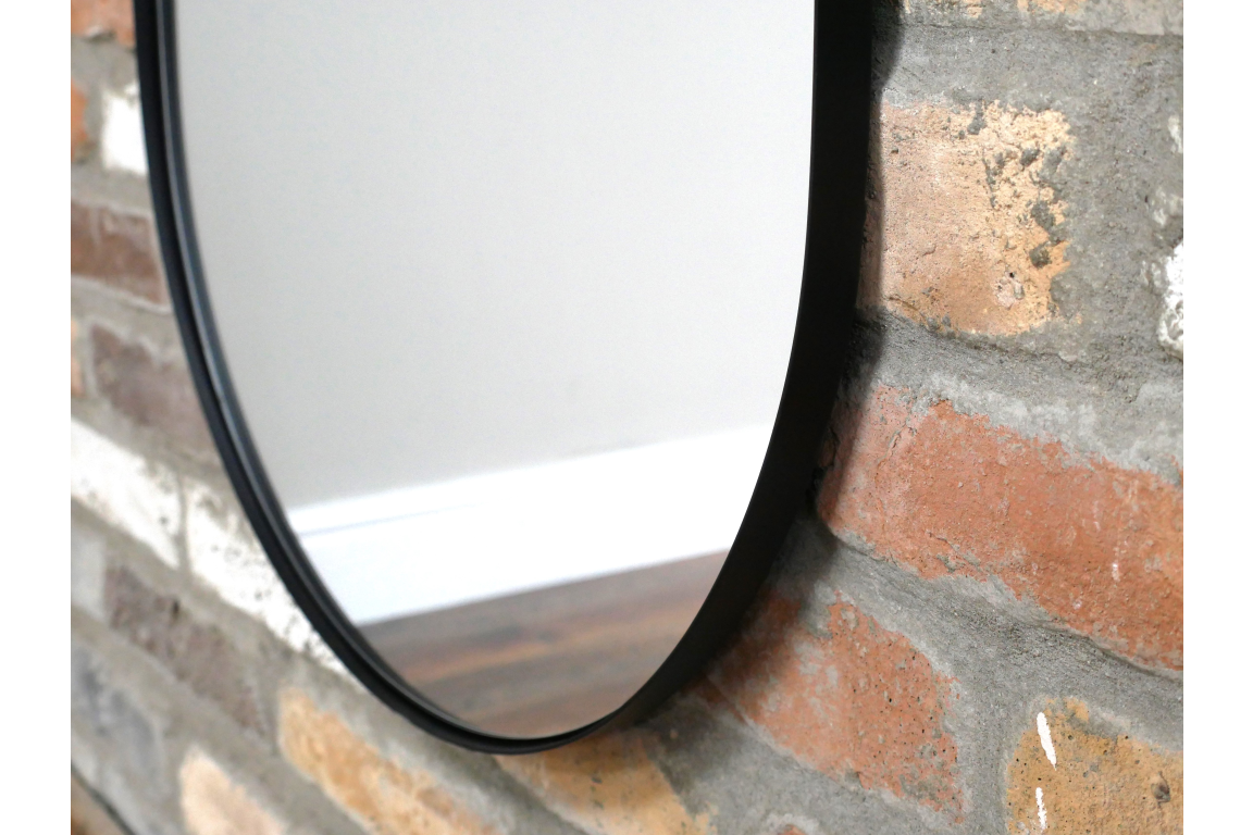 Large Black Oval Mirror