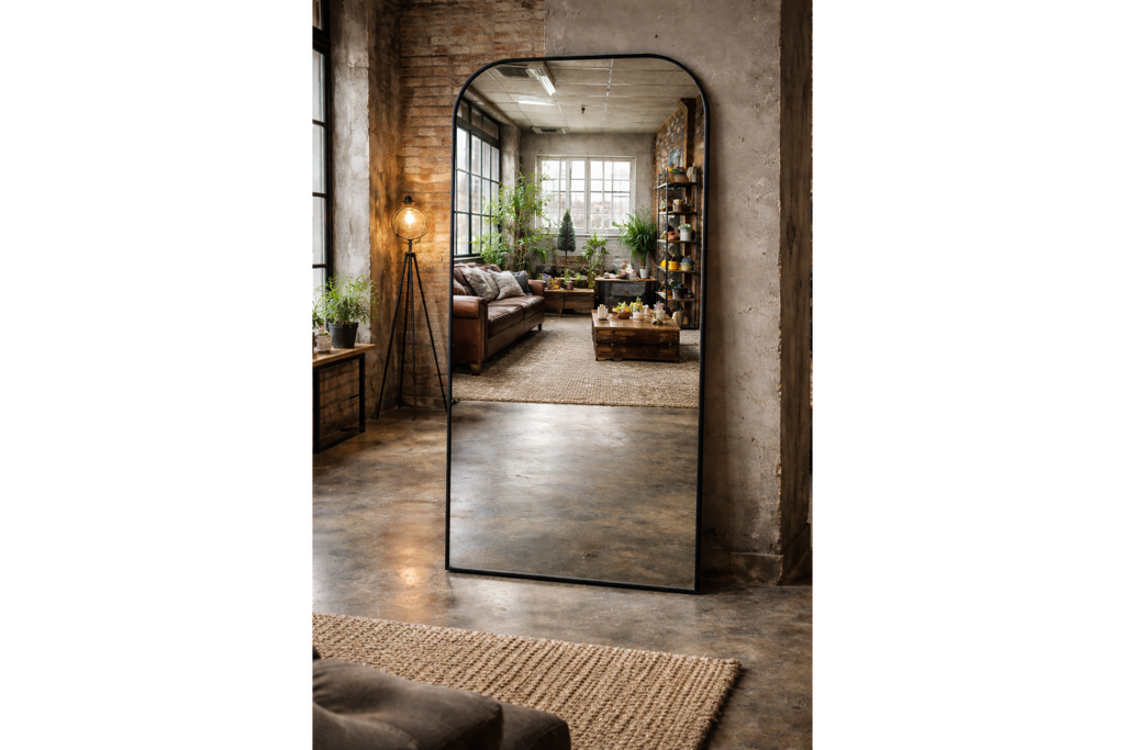 Large Curved Top Mirror