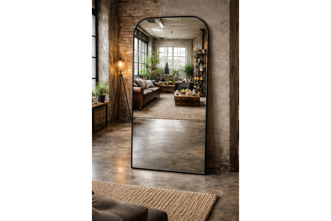 Large Curved Top Mirror