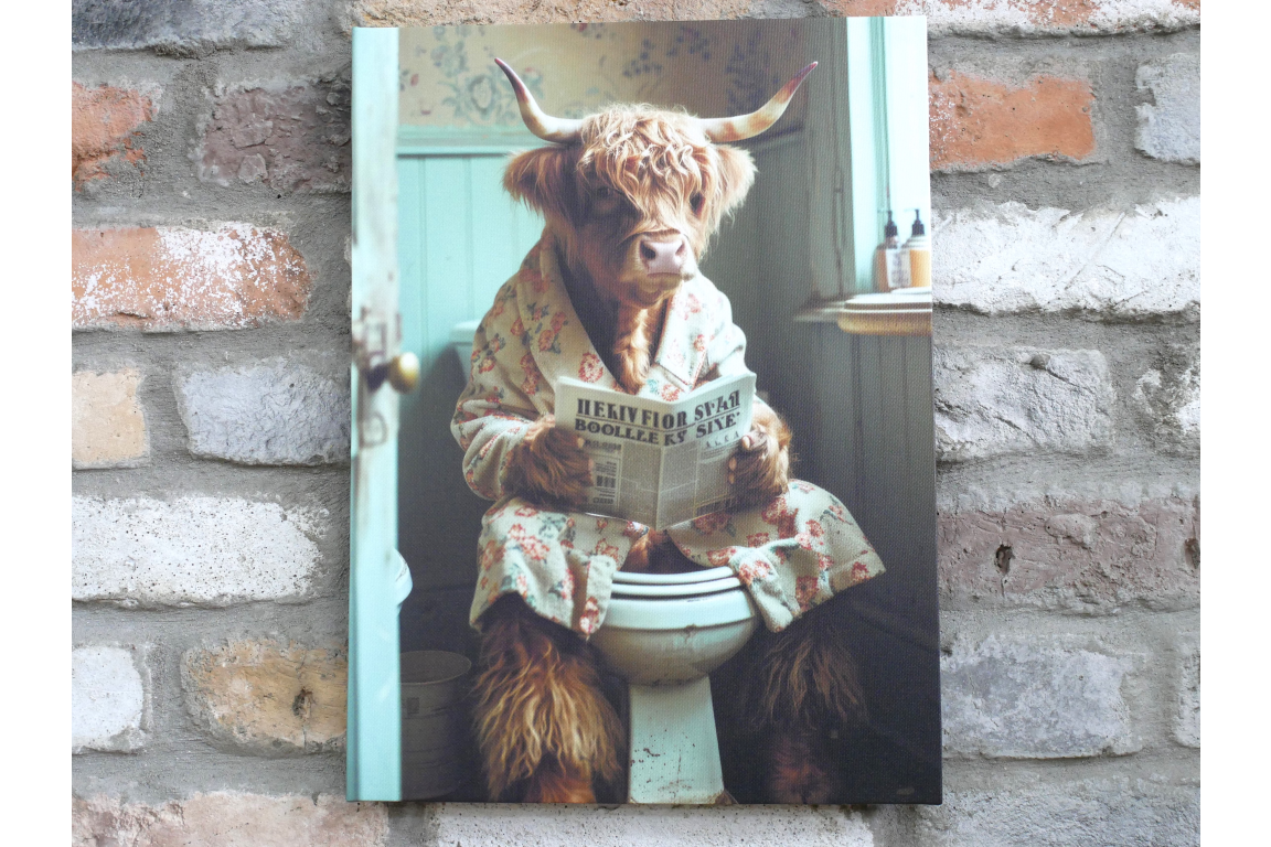 Highland Cow on the Loo