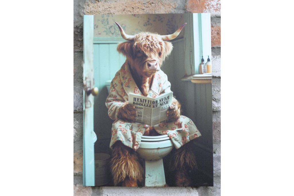 Highland Cow on the Loo