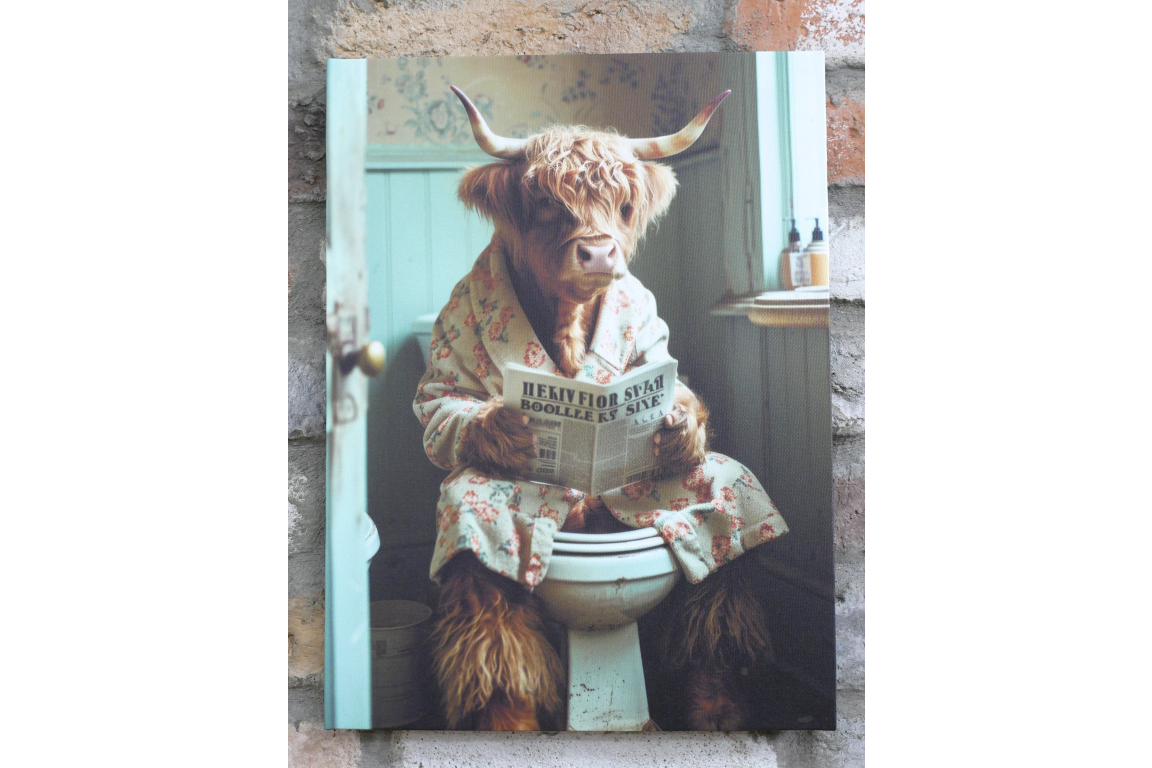 Highland Cow on the Loo