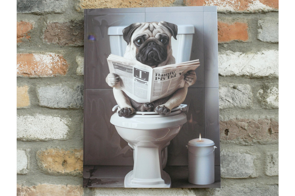 Pug on the Loo
