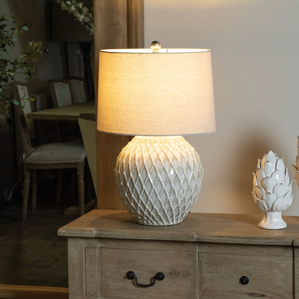 Lattice Ceramic Lamp