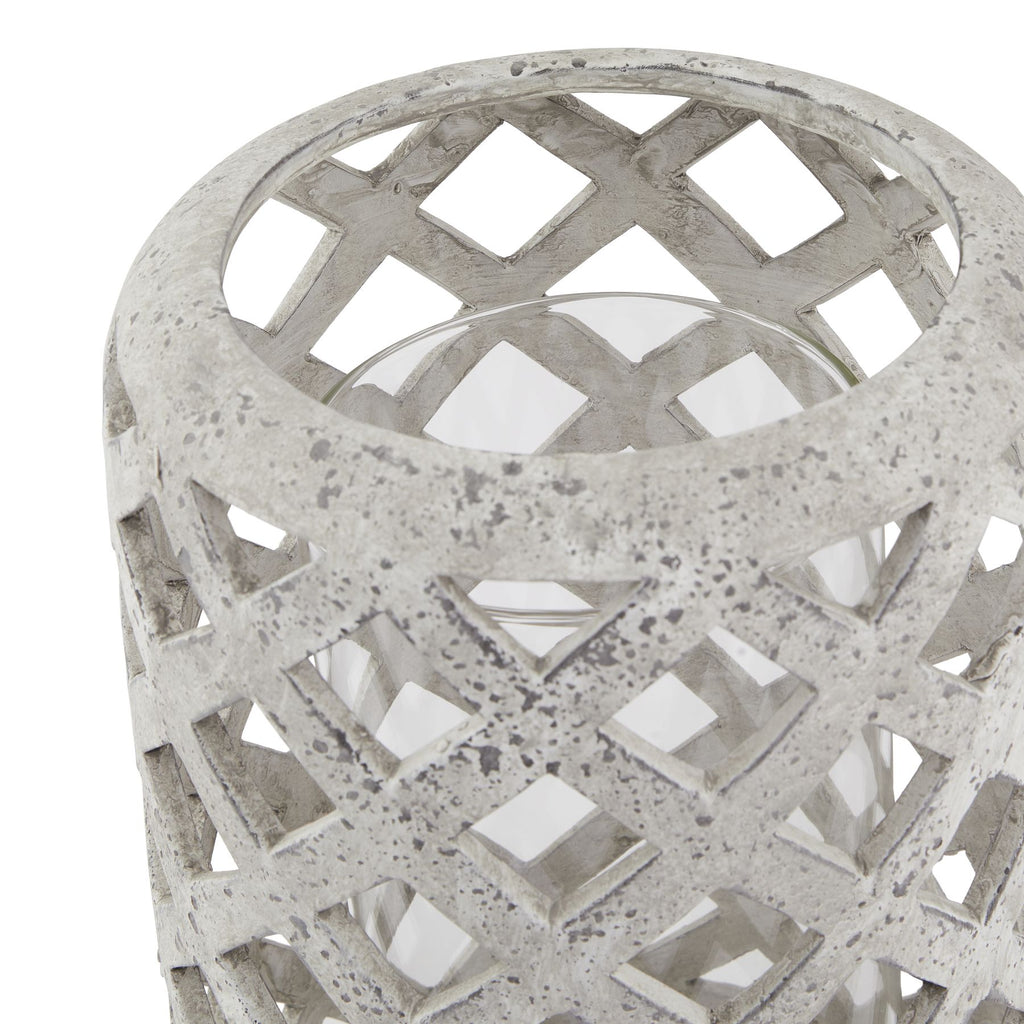 Stone Effect Hurricane Lantern