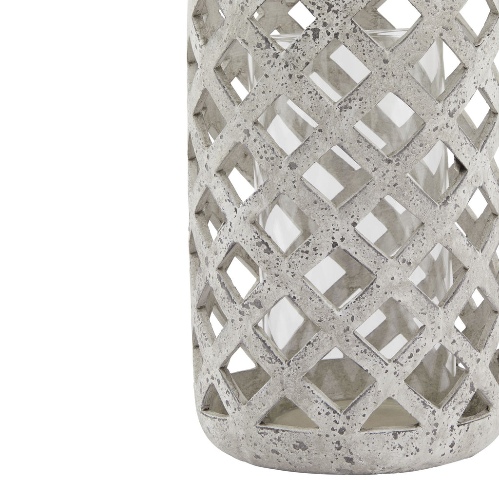 Stone Effect Hurricane Lantern